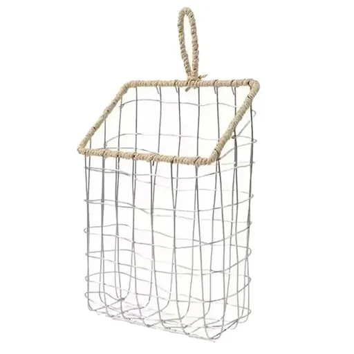 Wire Woven Storage Basket for Home Organization Sundry Basket Decorative Storage - Large