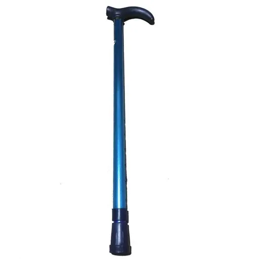 Metal Walking Stick Travel Retractable Cane Pole Compact Adjustable Lightweight - Blue