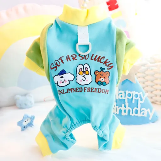 AMOOR Dog 4-Leg Jacket Polyester Autumn Blue S