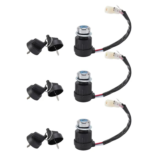 3 Set Gas Generator Ignition Switch with Key 3 Wires Ignition Switch Key Replacement For 186F 170F