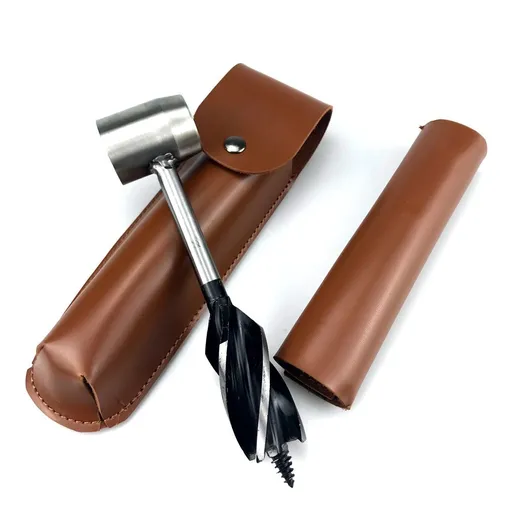 Survival Tool for Bushcraft Settlers, Manual Drill Wrench, Eye Auger Drill and Hand Hole Maker for Camping, Outdoor, Bushcrafting