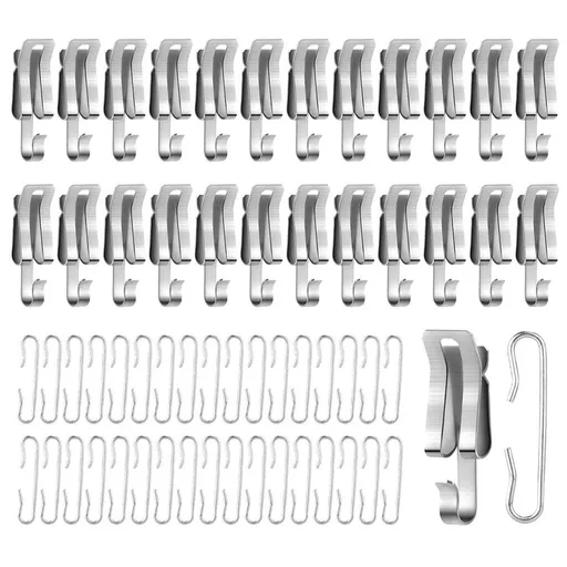 50 Piece Heat Cable Roof Clips and Spacers Set Metal De Icing Cable Hooks for Outdoor Gutter Heat Tape Installation Silver