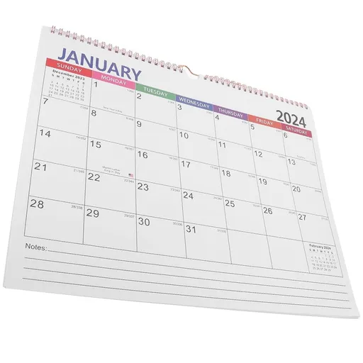 Assorted Color Wall Calendar for Home Monthly Appointment Hanging Calendar 2023 2024