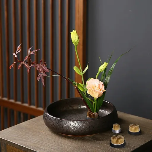3Pcs Multi Color Flower Holder for Vase Floral Arrangement with Copper and Plastic Base