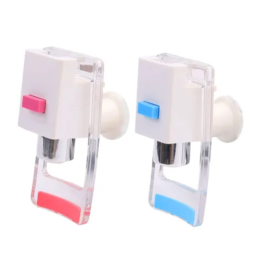 2 Pieces Water Dispenser Replacement Push Faucet with Two Water Valves and Child Safety Lock Cold Hot Water Spigot Replacement