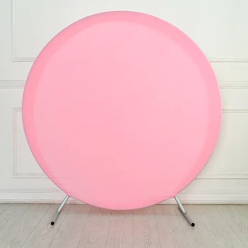 Round Backdrop Cover - 7.2x7.2ft Pink Circle Cover Round Photography Background for Birthday Party Baby Shower Wedding Decorations