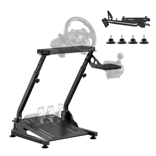 Racing Wheel Stand, Adjustable & Foldable Simulator Stand for Logitech G29 G27 G920 G923, Thrustmaster T300RS T300GT T248 TS-PC TSXW Gaming Cockpit,Pedals Simulator NOT Included