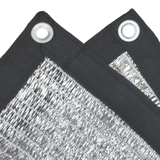 Reflective Aluminum Curtain Net with Eyelets - Sun Protection Cover - 6.5 ft x 6 ft