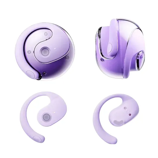 Open Ear Wireless Headphones Earphones Bluetooth 5.4 On Ear Sport Gym Earbuds-Purple