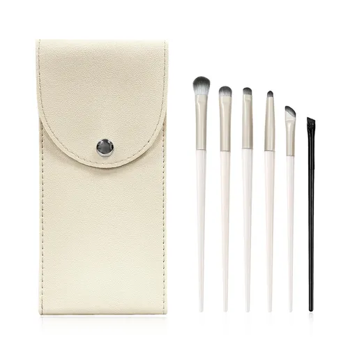 6Pcs Eye Makeup Brush Set, Soft Hairs Eyeshadow Kit, Professional Eyes for Concealer Eyebrows Eyeliner Highlighter with Snap-On Case, Beginner Friendly
