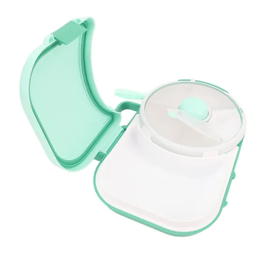 Snack Rotating Container with Lid Sealed Plastic Rotating Snack Storage Box for Outdoor Mint Green