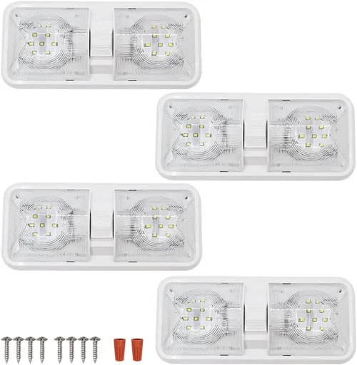 RV Lights Interior, 12 Volt Led 1000LM, Interior Fixtures 12V with Switch, Ceiling Dome Light Switch for Camper Trailer Boat Car,Natural White