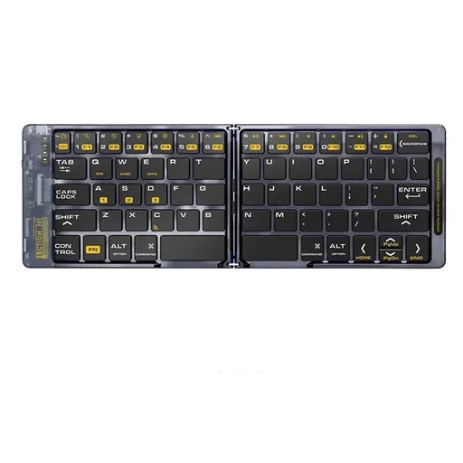 Foldable Keyboard F69 Transparent Bluetooth Keyboard Triple Device Connection