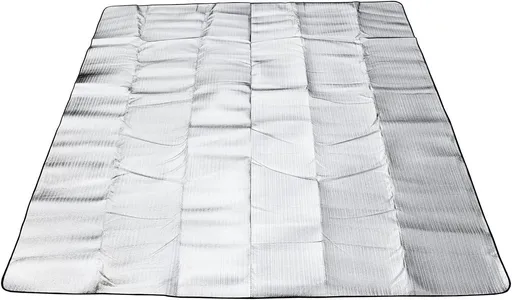 Double Sided Aluminium Foil Foam Camping Mat, Waterproof Insulated Ground Sheet for Tents, Beach, Picnics and Outdoor Sleeping, 195 x 195 cm