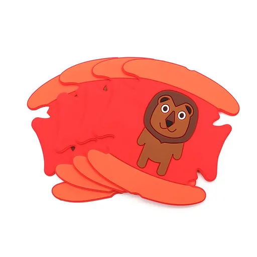 Car Door Handle Protector Cartoon PVC Strip 4pcs RUNDONG Car door wrist anti-scratch protective glue (4 pieces)/little lion