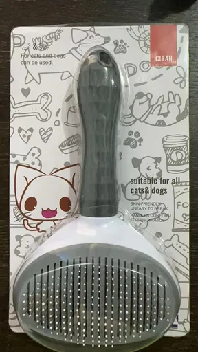 Cat Comb Pet Grooming Needle Brush TPR Material Gray-tpr fine needle (cardboard packaging)