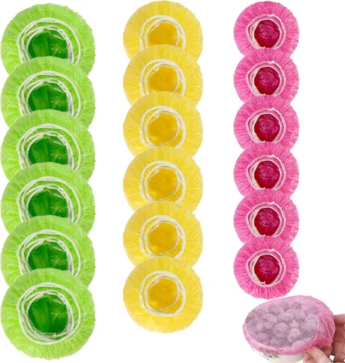 120PCS Reusable Bowl Covers – Elastic Plastic Food Storage Wraps for Kitchen, Baking, Picnics & Family Use, 3 Sizes (Large, Medium, Small)