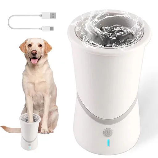 Automatic Dog Paw Cleaner with Silicone Bristles - Electric Dog Paw Washer Cup for Dog Muddy Claws, Portable Pet Dog Paw Cleaner