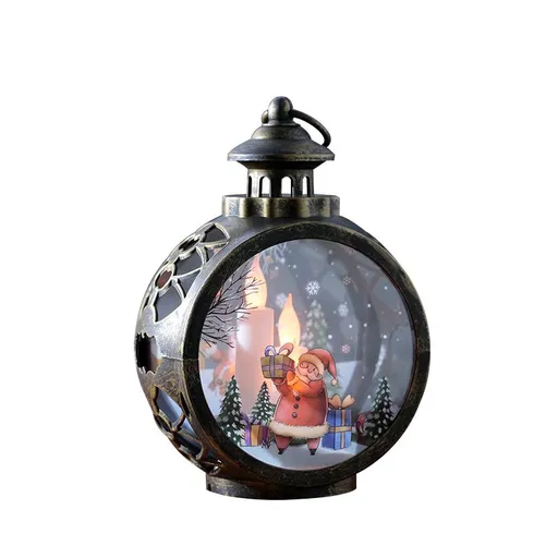 4pc Christmas Singing Snow Globe Lantern Battery Operated Lighted Snow Globe Halloween Decorations Glitter Lantern