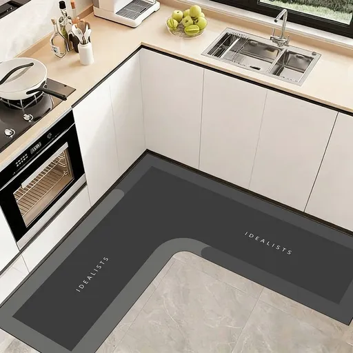 Kitchen Rug 47.2 In L Corner Absorbent Non Slip Quick Dry Machine Washable Corner Carpet Mat Cooking Sink Laundry Room Bathroom Bedroom Home Decor Apartment Hotel Kitchen Cooking Area Apartment Bath