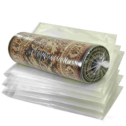 5 Pack Large Rug Storage Bag, 20 x 98 inch Clear Plastic Carpet Bag Fits Rug up to 6'x 9', Protects Rolled Rugs Moving Bag, for Indoor Outdoor Carpet Moving or Storage