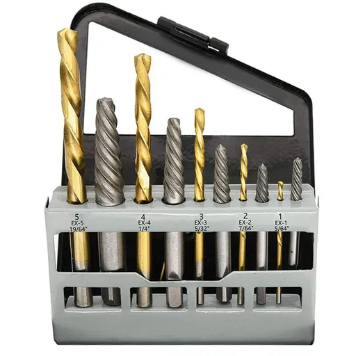 10 Pack Left Hand Screw Extractor and Drill Bit Set, Cobalt Countersink for Drill