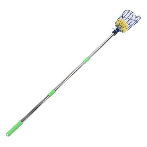 Stainless Steel Fruit Picker Tool with Basket Pole Easy to Assemble Fruits Catcher Tree Picker Length Adjustable
