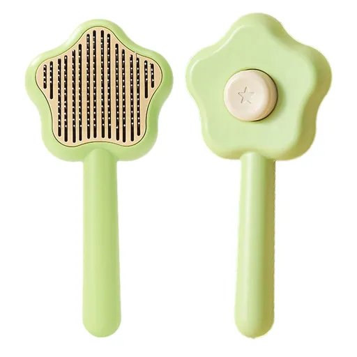 Slicker Brush Self Cleaning Anti-slip Cat Brush for Grooming Long Haired Cats and Dogs