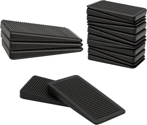 urniture Levelers, lexible Plastic Shims urniture Leveling Wedge Shims Anti-Wobble Pad or Chair Table Couch Bed Toilet or Home Improvement (Black, 20 Pack)