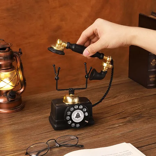 Large Creative Retro Decorative Phone Model Telephone Wall Decor, Vintage Rotary Telephone Decor Statue Artist (7.48x6.3x3.94)