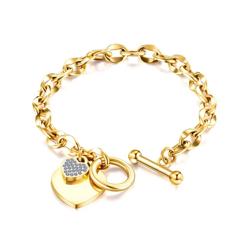 European and American fashion ins love stainless steel jewelry personality OT buckle high-end titanium steel bracelet for women