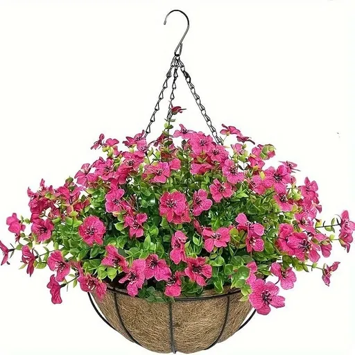 Hanging Artificial Flower Basket Yellow And Orange Blooms Home Decor Garden - Multi-color - Size 5