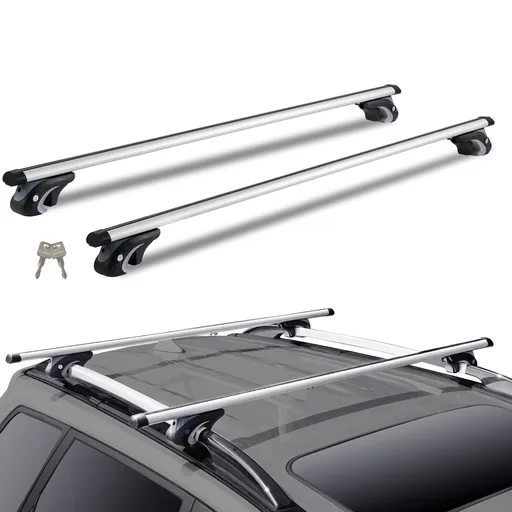 Roof Rack Cross Bars, Aluminum Roof Rack Crossbars, Fit Raised Side Rail with Gap, 90 kg Load Capacity, Adjustable Crossbars with Locks, for SUVs, Sedans, and Vans