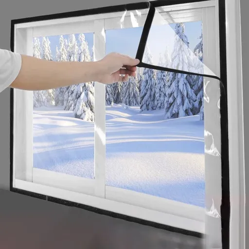 Window Insulation for Winter, Plastic Window Cover for Winter, Thermal Window Insulation Kit for Winterizing, Thick Transparent Window Seal Film for Winter Window Covering, Clear, 70"×40