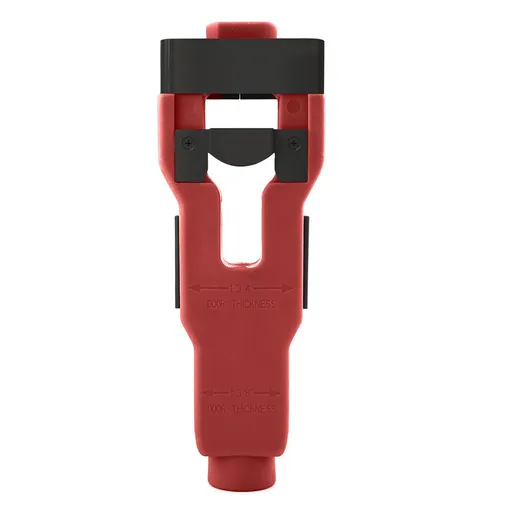 Door Latch Mortise Jig Template Tool with Dual Blades for Precise Lock Installation, Drilling, and Woodworking Alignment on Interior and Exterior Doors (Red)