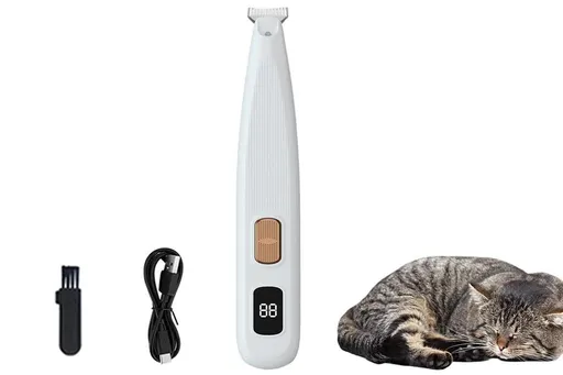 Electric Dog Paw Trimmer Digital Display Dual Speed Pet Groomer-White