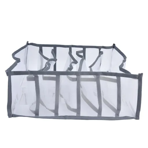 Underwear Organizer Mesh Foldable Breathable Multi Cells Socks Storage Box for Bras Panties6 Cells