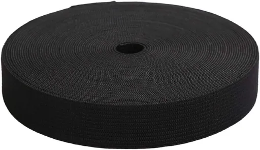 1 Inch by 20 Yard Black Heavy Stretch High Elasticity Elastic Spool Knit Elastic Bands for Sewing