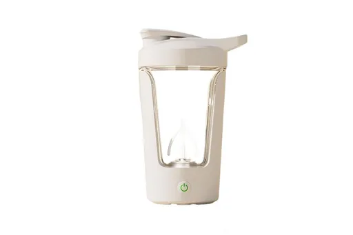 Electric Shaker Bottle USB Rechargeable Protein Mixer Cup Auto Blending Mug - White