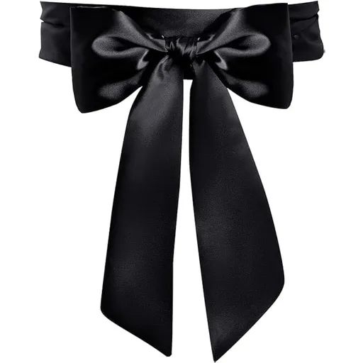Women\'s Wedding Sash Belt Ribbon Satin Scarf Waist Belts for Special Occasion Dress Bridal Sash Belt (3.5\'\' Wide x 98.4 Length, Black)