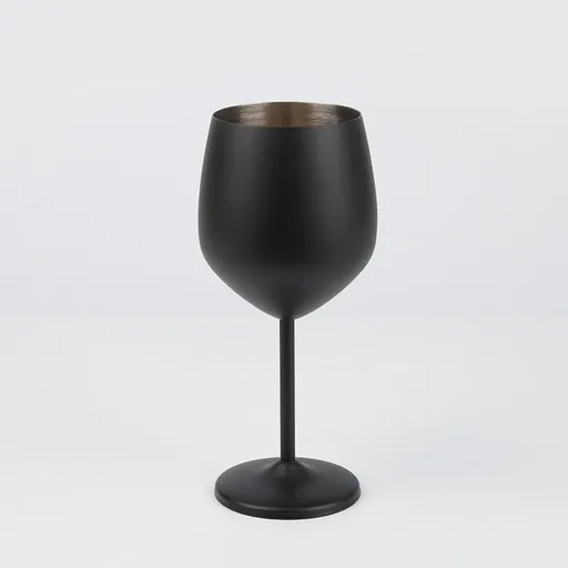 2 PCS（black）Stainless Steel Wine Glasses 18oz Stainless Steel Metal Wine Glasses, Wine Glasses for Party Office Wedding Anniversary