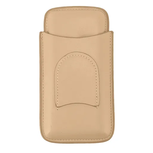 Cigar Case High End Leather Fashion Portable Travel Cigar Holder Case for 3 Cigars Luxury Gold