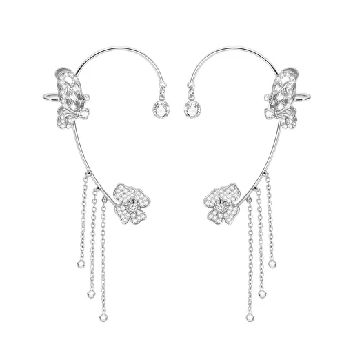2PCS Butterfly Earrings Ear Wrap Around Earrings for Women Girl Fairy Right Left No Piercing Ear Clip Gold Silver Ear Jewelry Gift