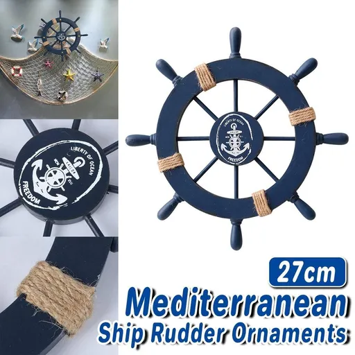 27cm Hanging Wooden Rudder Decorative Ornament Wall Decor Beach Home Decor