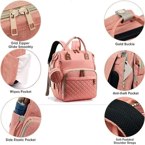 Baby Diaper Bag Backpack with Changing Pads mommy Bags Boys Girl Unisex Multifunction Travel Baby, be used as a backpack