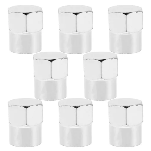 8Pcs Tire Valve Stem Caps with Sleek Polished Chrome Finish for Automotive Repair
