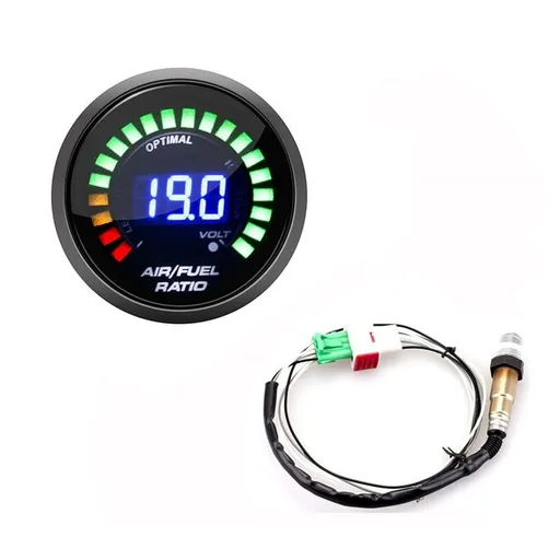 52mm Air Fuel Ratio Gauge Digital AFR Display Narrowband O2 Oxygen Sensor 0258006028 Smoked Car Gauge for Gasoline Car1 x Air Fuel AFR Gauge