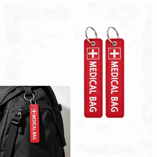 2 Pack Medical Alert Bag Tags, 5.1x1.2 inch Emergency Medical Equipment Luggage Tags for CPAP Respiratory Equipment Everyday Home and Travel Medical Device Luggage Tag