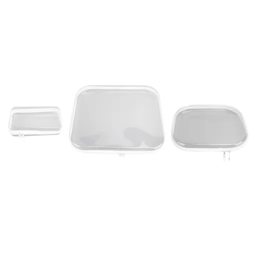 3pcs Zippered Hard Pouch PVC Clear Hard Shell Zipper Case Travel Bags for Building Blocks Puzzles Cosmetics Crafting Supplies