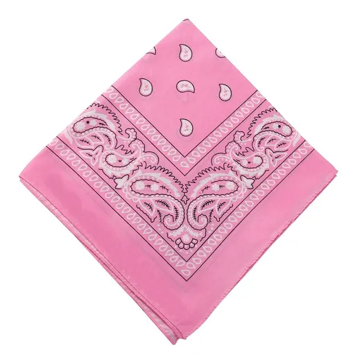 22 inch Cotton Paisley Bandana Multi Colored Set Cowboy Bandana Head Scarf Double-sided for Men & Women Pink